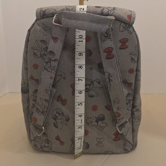 Disney Minnie Mouse Bows Mini Backpack - Gray & Red Cute Bag - Picture 5 of 16